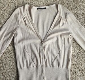 White House Black Market Blush Sequin Cardigan